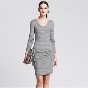 Banana Republic Gray Ruched Dress